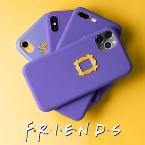 New 3D FRIENDS Purple Door Gold Frame iPhone Case